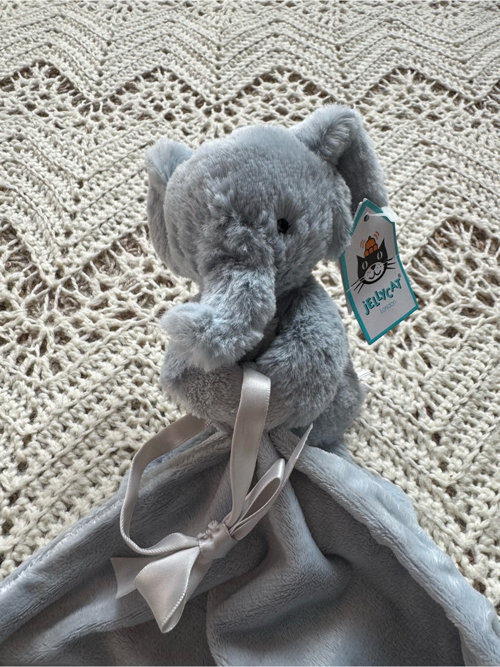NWT Jellycat Blue Snugglet Elephant Soother Lovey Blanket Baby Stuffed Animal